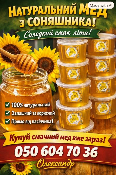 Продам мед тарований в 1/3/20 літрів.