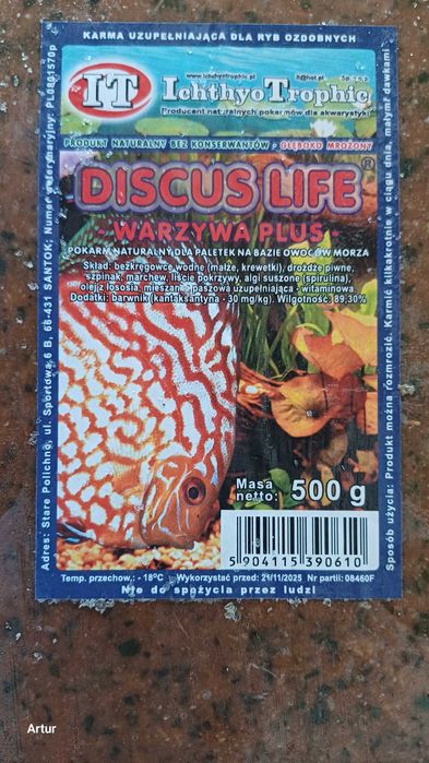 DISCUS LIFE - pokarmy mrożone dla paletek 500g