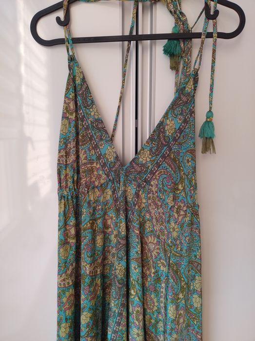 Długa sukienka maxi boho jedwab letnia plażowa One Size