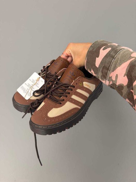 Adidas Samba WTR Brown Leather / Beige | Кросівки Адідас Самба WTR Браун Лезер / Беж — у коричнево бежевому кольорі