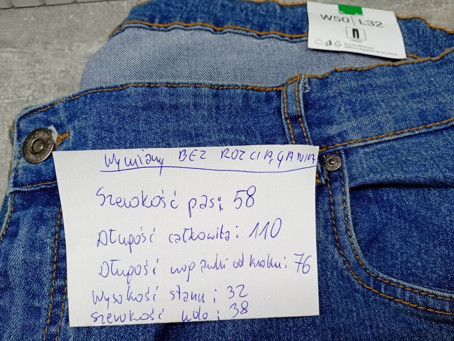 Spodnie dzinsowe męskie 3XL/4XL 50/32 nowe