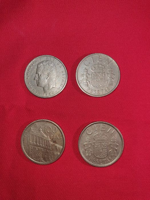 Moedas antigas de Escudo e Pesetas