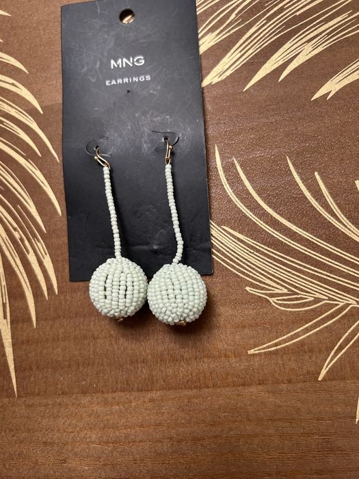 Kolczyki Mango MNG Earrings boho etno casual wiszące korale koraliki