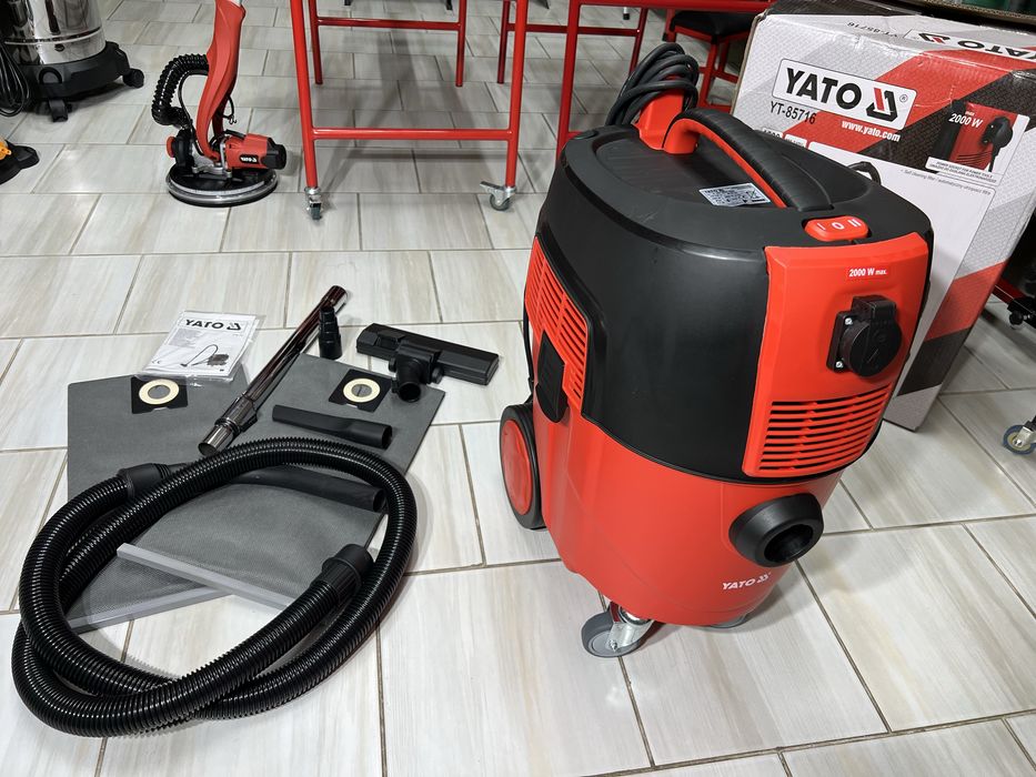 Строительный пылесос YATO YT-85716 Автоочистка фильтра 1600 Вт