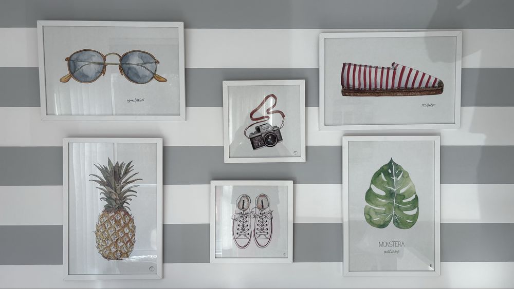 6 quadros de quarto de menina