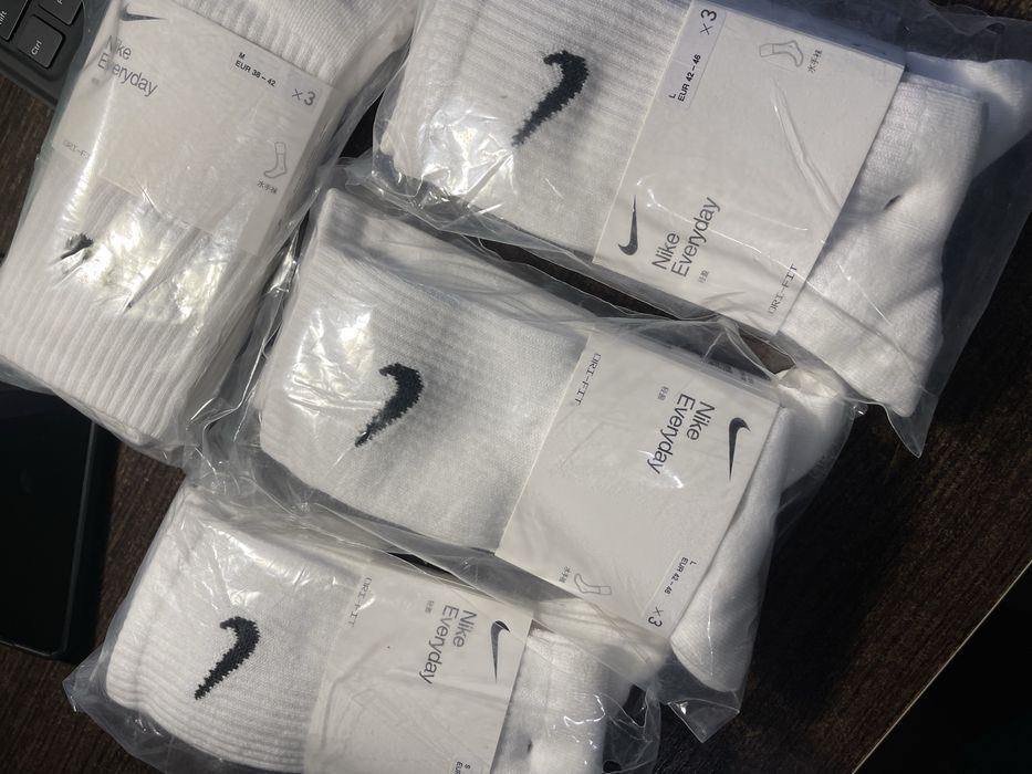 Купити носки Nike білі ОРИГІНАЛ, шкарпетки найк білі, довгі носки, Наи