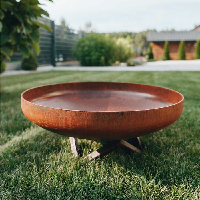 Palenisko ogrodowe Corten Deep NA PREZENT 50 cm Stal 3 mm  | Grill Ognisko |Misa paleniskowa głęboka | Palenisko przenośne mobilne