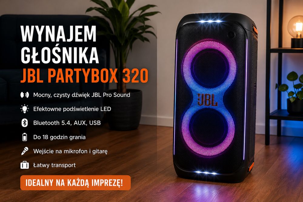 JBL PartyBox 320 – wynajem / potężny głośnik na imprezę