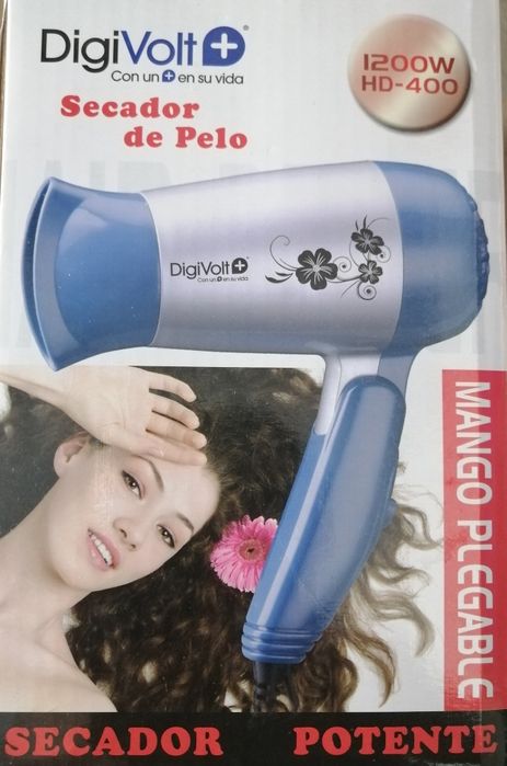Secador cabelo, de viagem (novo, embalado)