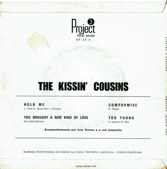 The Kissin' Cousins ‎– Hold Me +3 45 Rpm 7"