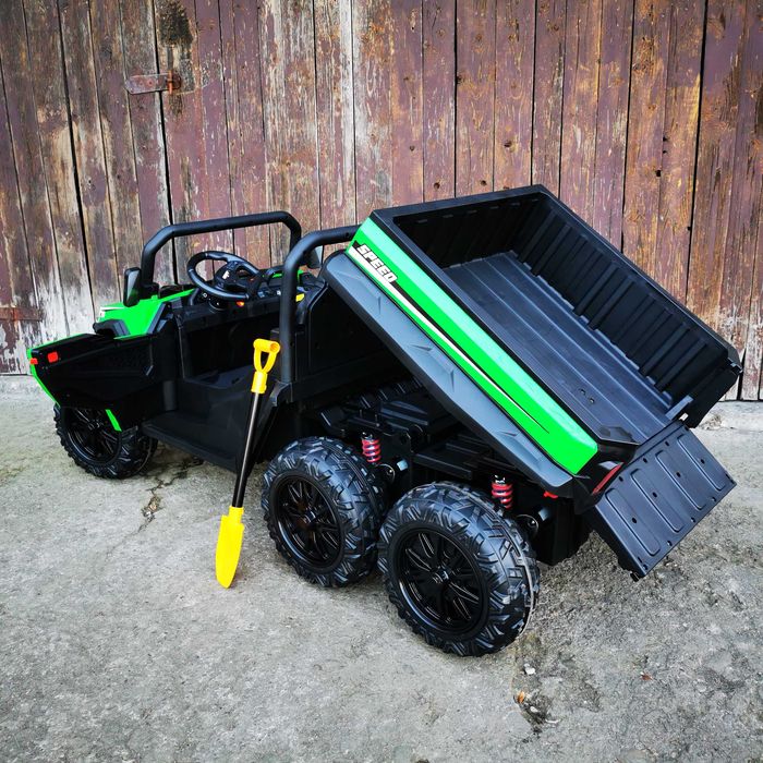 UTV GATOR JOHN DEERE 24V 800W 6x6 Elektryczny Wywrotka Auto Akumulator DUMPER 2 DZIECI