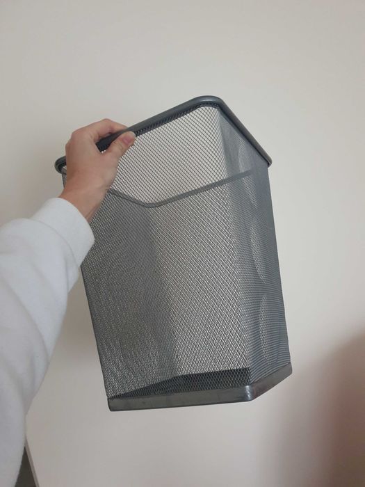 Kosz ikea na śmieci metalowy srebrny odpady dokumenty makukature