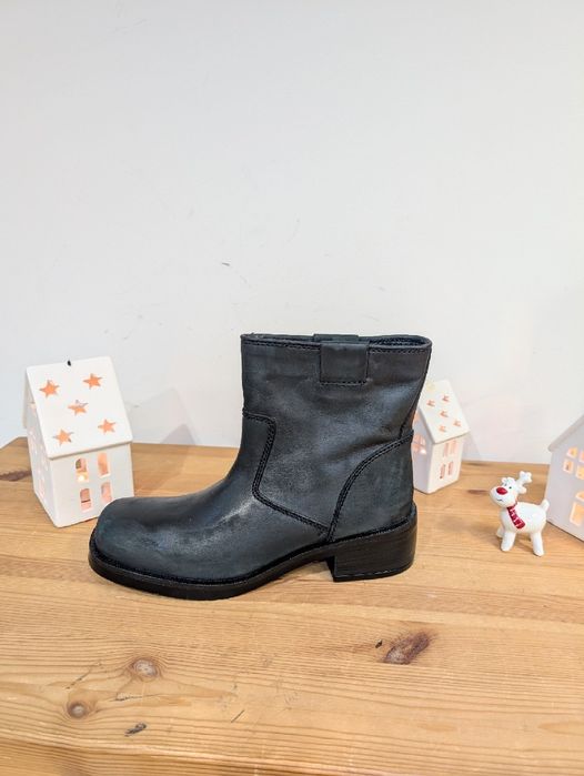 40 zara botki sztyblety skóra typu biker