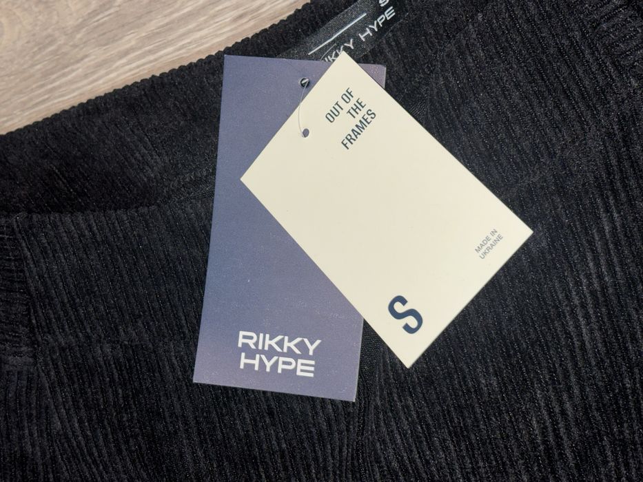 Вельветові штани базові чорні, вільного крою rikky hype