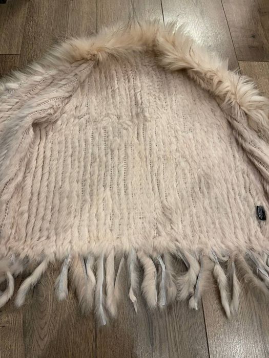 Натуральне хутро жилет бохо бежевий рожевий мех