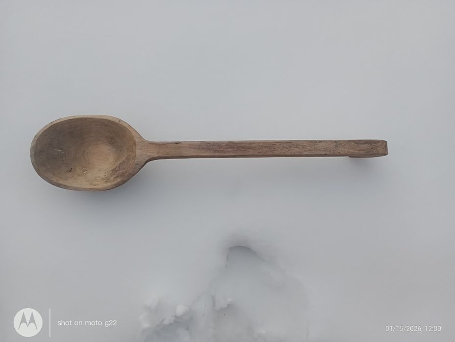 Duża Drewniana łyżka  chochla zabytek