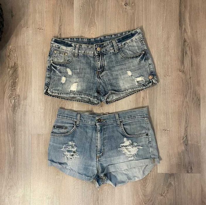 zestaw jeansowe spodenki szorty dżinsowe dżinsy 38 M 40 L niebieskie