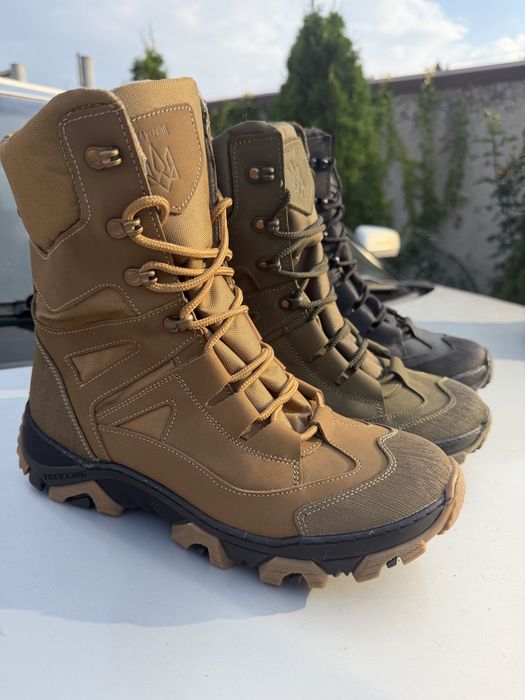 Берці Gore-Tex / демісезонні / мембрана / не промокають / натуральна шкіра / прошиті / койот олива чорні / є опт / оплата при отриманні