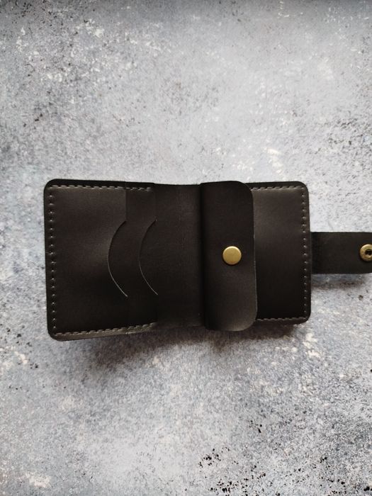 Шкіряний стильний компактний гаманець портмоне ручної роботи кошелек