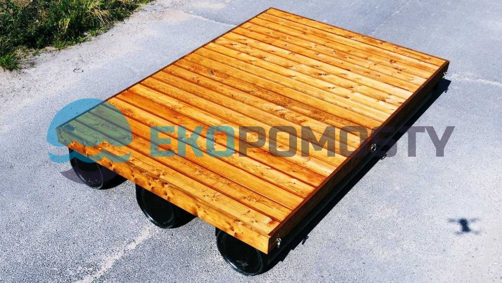 OD RĘKI - Pomost pływający, platforma pływająca, tratwa 3x2m modrzew