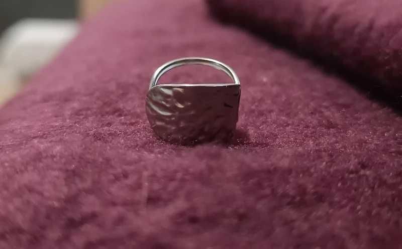 Pierścionek Regulowany Srebrny Otwarte Kółko Boho Etniczny Minimalizm