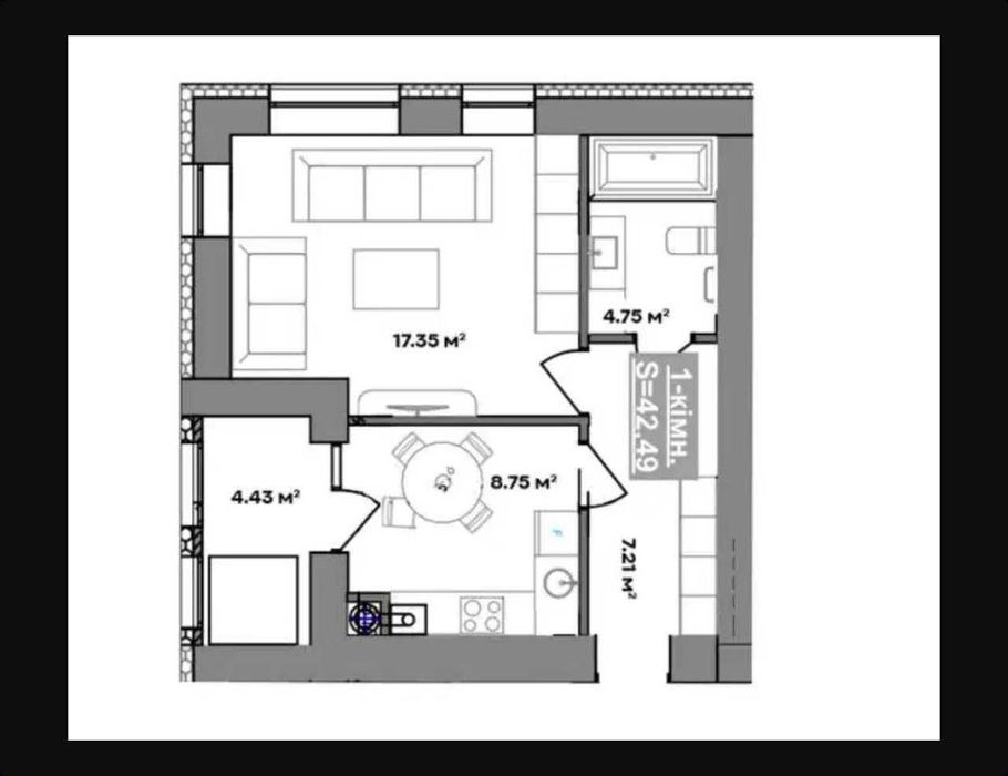 Продаж однокімнатної квартир поруч парку Шевченка