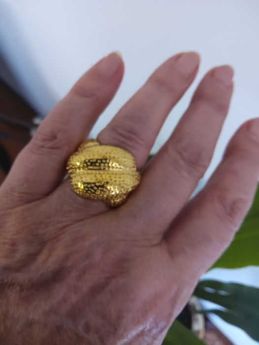 Anel nr 19 dourado antialérgico