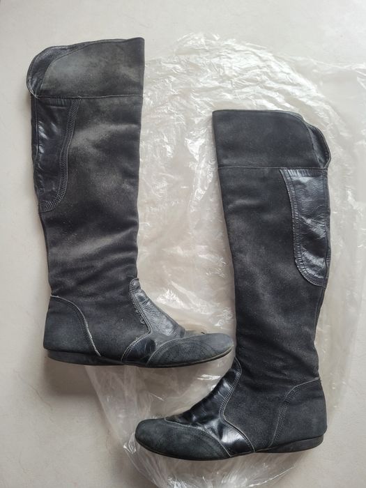 Замшеві натуральні осінні чоботи високі Setan 36-37 розмір осінь весна