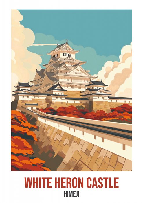 Plakat 59,4x84,1cm White Heron Castle, Himeji