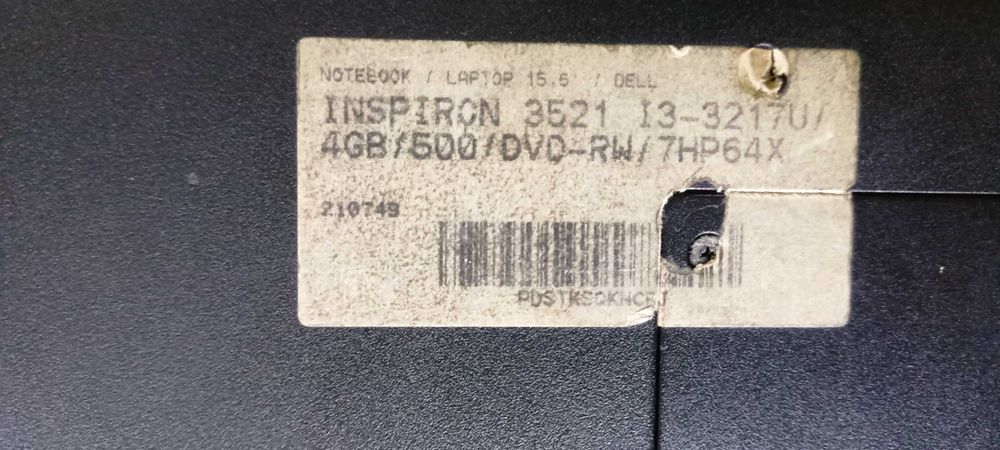 Laptop Dell Inspiron 3521, Intel i3, 4GB ram, 15.6