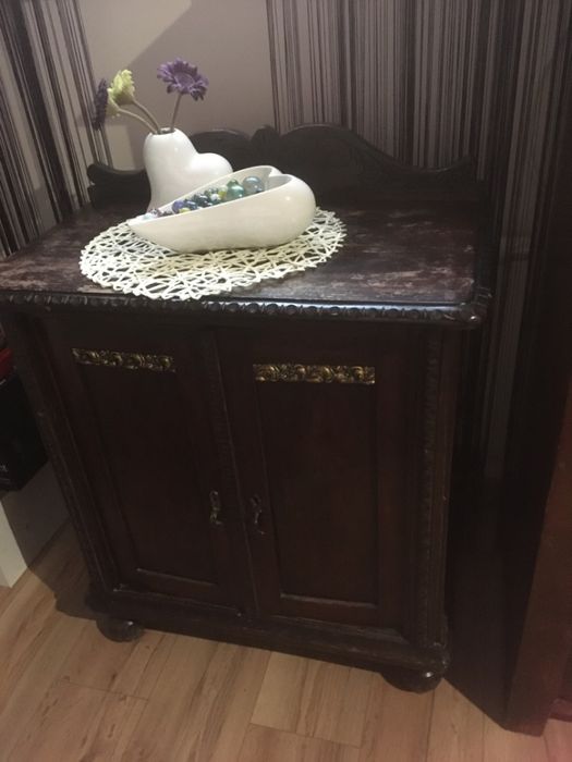 Stylowa retro szafka drewniana - antyk, stolik, komoda, meble