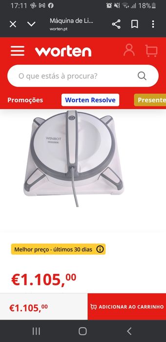 Robot limpeza vidros NOVO e selado