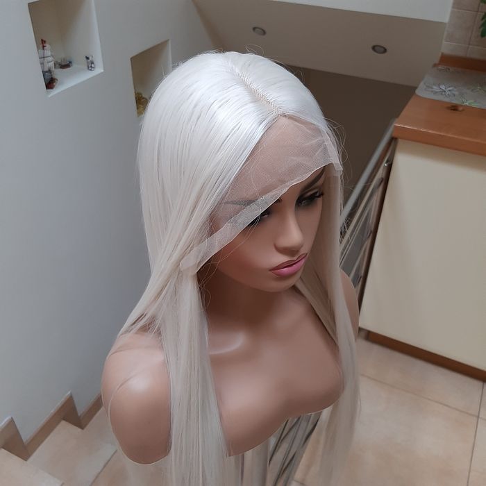 Peruka lace front biała 80cm