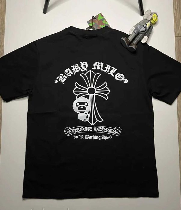 Футболка bape chrome hearts бейп хром харц
