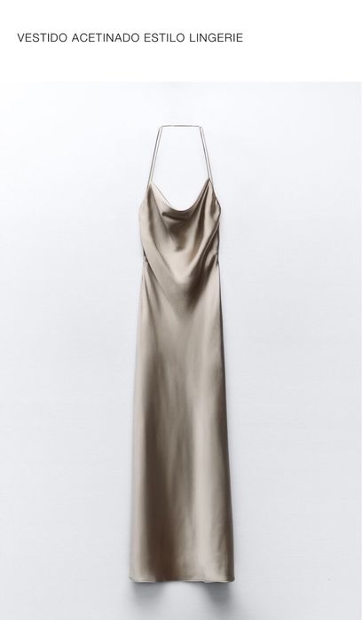 Vestido acetinado zara