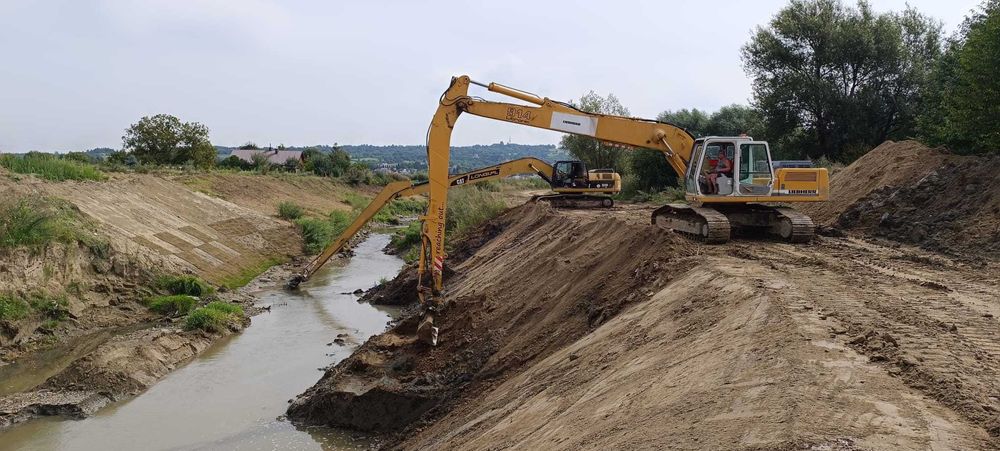 Kopanie stawów,pogłębienie ,regulacja rzek-koparka long reach z operat