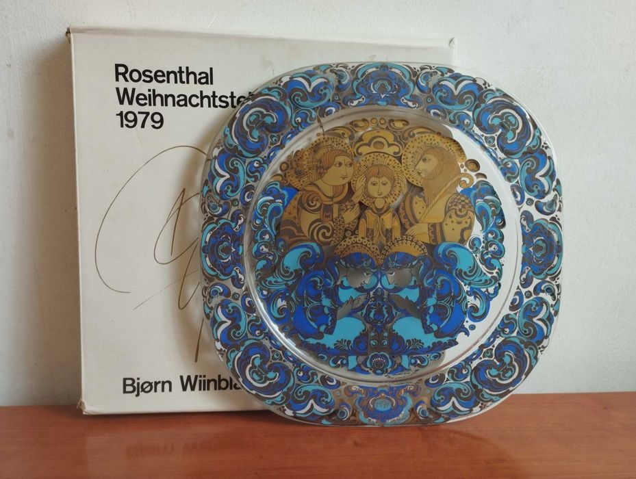 Rosenthal Weihnachtsteller in Glas 1979 Bjørn Wiinblad