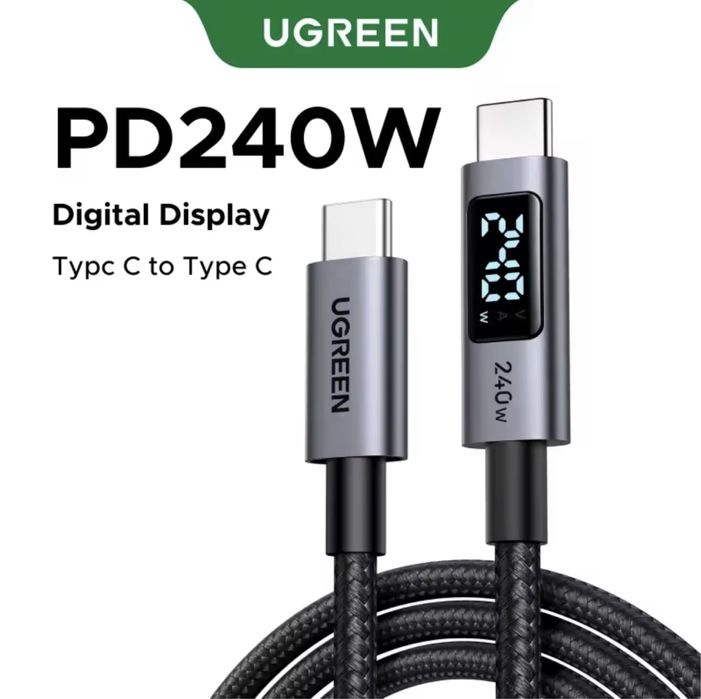 UGREEN Кабель USB-C угрин зарядка Type-C 240w