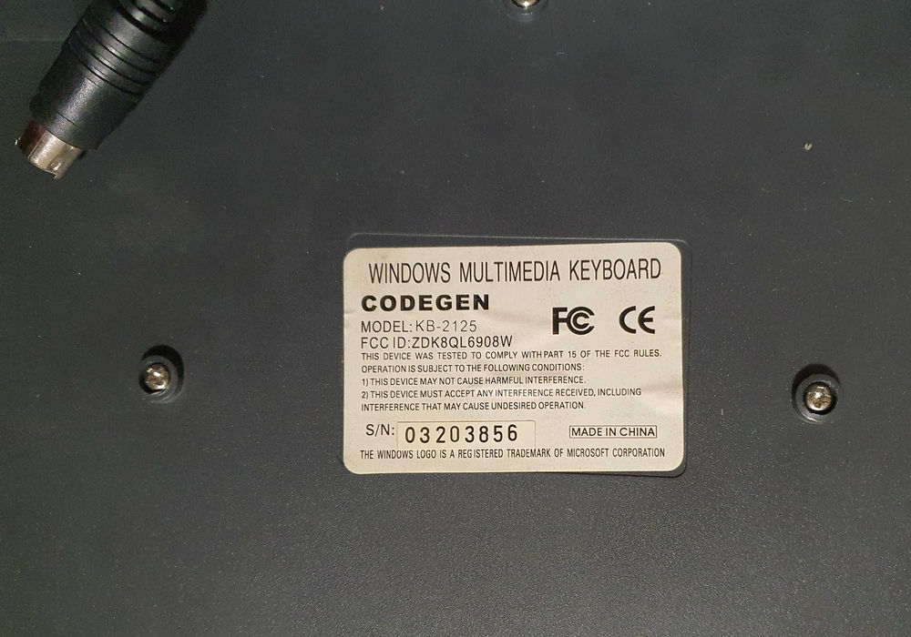 Мультимедіа клавіатура Codegen KB-2125 PS/2 робоча на 80%, під ремонт