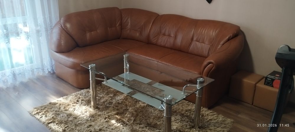 Narożnik skórzany  ława stan idealny