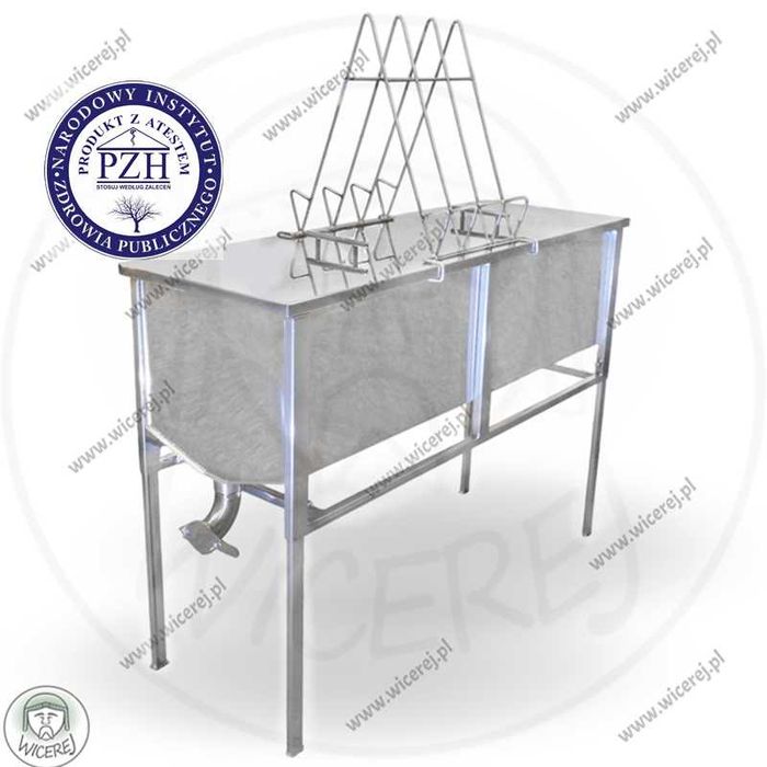 WZMOCNIONY Stół Wielkopolski 1,2 m do odsklepiania Nierdzewny z Sitem