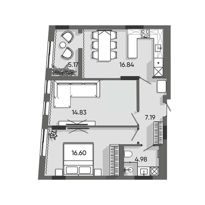 2-кімнатна квартира за адресою вул. Пластова (площа 67,9 м²) - Atlanta.ua - фото 2