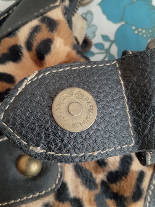 Mala, vintage,  OKPTA,,de mão, padrão Leopardo