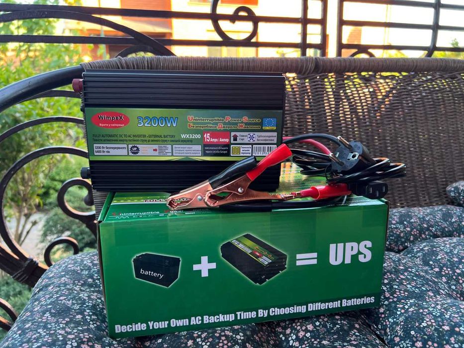 Инвертор • Преобразователь • Wimpex 3200вт 12V/220V •UPS 15Am ДБЖ• ИБП
