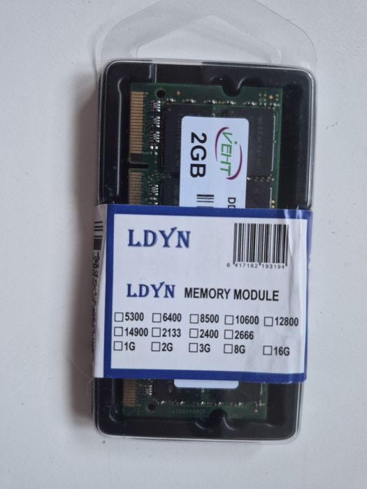 Оперативна пам'ять DDR2 2GB 800MHz для ноутбука
