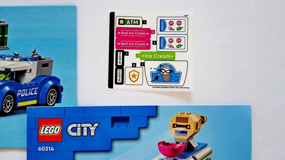 Lego City 60314 Ice Cream Truck Police Chase em peças novas montado