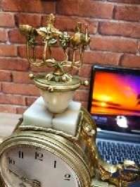 Zegar kominkowy brąz złocony antyk XIXwiek Empire