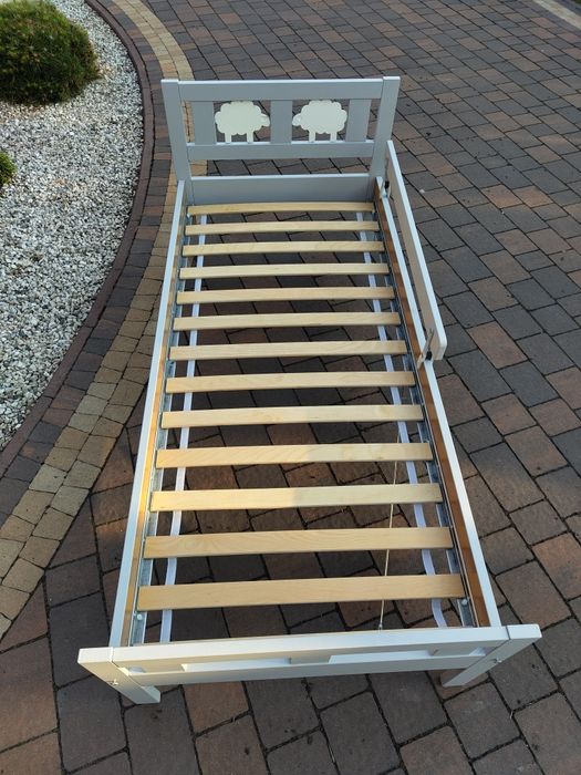 Łóżko z barierką IKEA Kritter 160x70cm (przemalowane)
