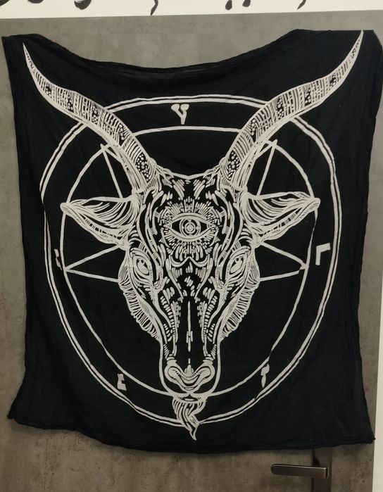 Chusta apaszka gotycka occult satan ram head goth witch emo