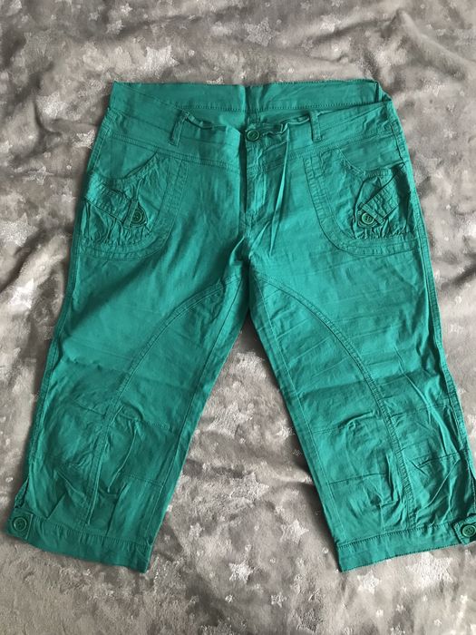 Zielone szorty spodenki spodnie rybaczki bawełniane rozm. 40 L #1